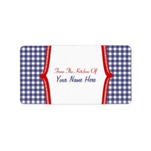 Kitchen Label- "From The Kitchen Of" Blue Gingham Label