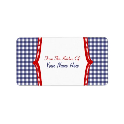 Kitchen Label_ From The Kitchen Of Blue Gingham Label