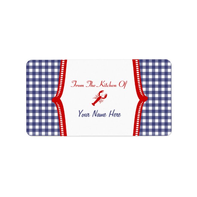 Kitchen Label- "From The Kitchen Of"  Lobster Label (Front)