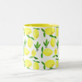 Kitchen Lemon Decor, Watercolor Fruit Decor Two-Tone Coffee Mug (Center)