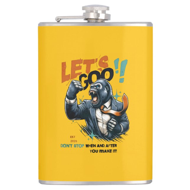 KITCHEN LET'S GOO LESSONS LEARN VINYL WRAP FLASK  (Front)