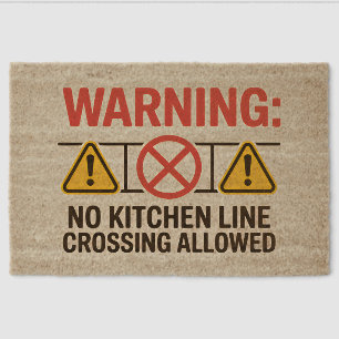 Kitchen Line Crossing Not Allowed Pickleball Fiber Doormat