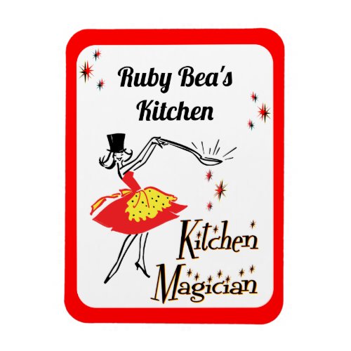 Kitchen Magician Custom Retro Fridge Magnet