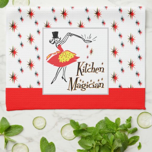 Kitchen Magician Custom Retro Stars Cooking Towel