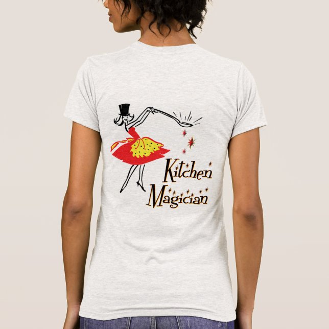 Kitchen Magician Personalizable Retro Cook Art T-Shirt (Back)