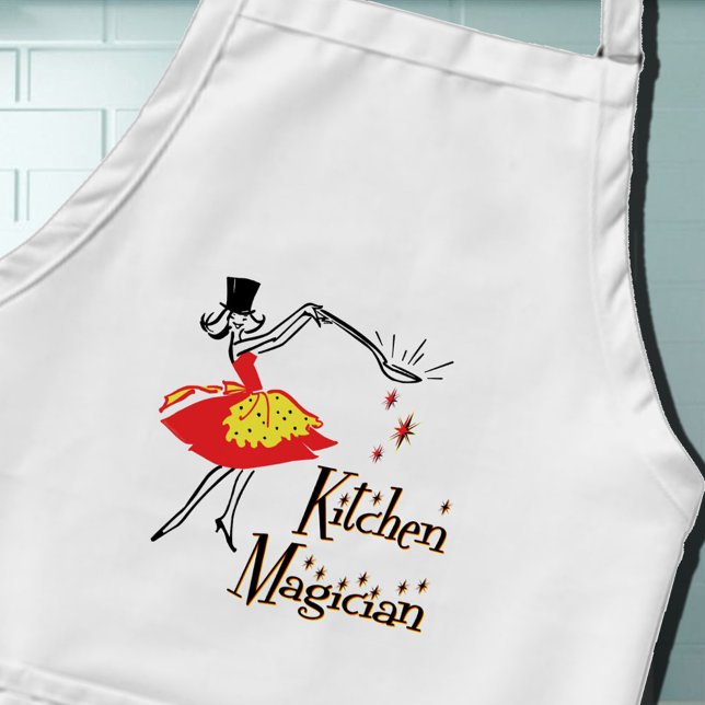 Kitchen Magician Retro Cooking Art Apron (Kitchen Magician Retro Apron)