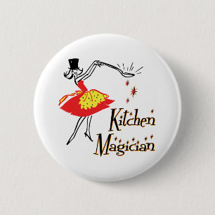 Kitchen Magician Retro Cooking Art Button