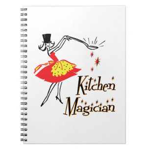 Kitchen Magician Retro Cooking Art Notebook