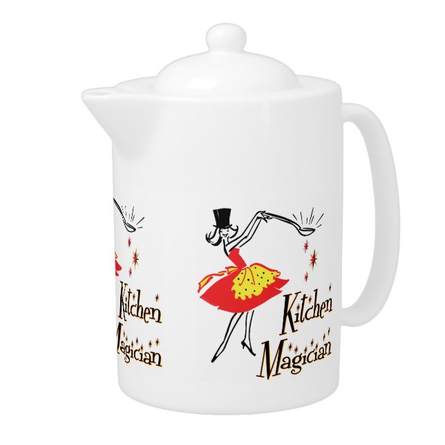 Kitchen Magician Retro Cooking Art Teapot (Right)