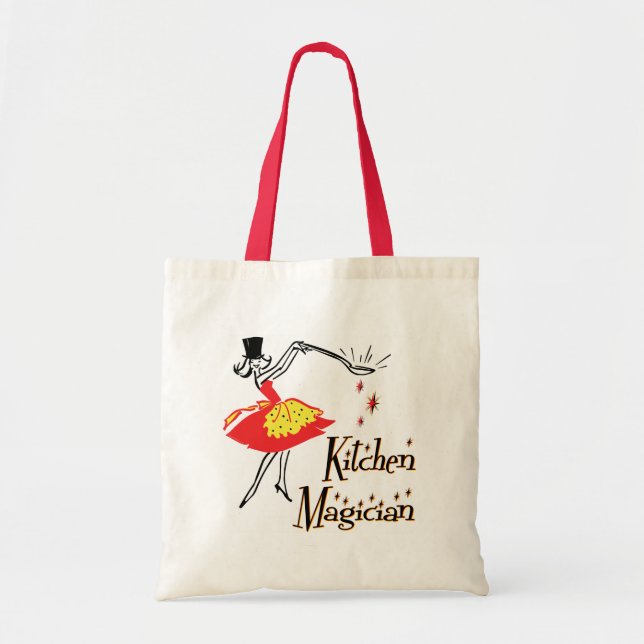 Kitchen Magician Retro Cooking Art Tote Bag (Front)