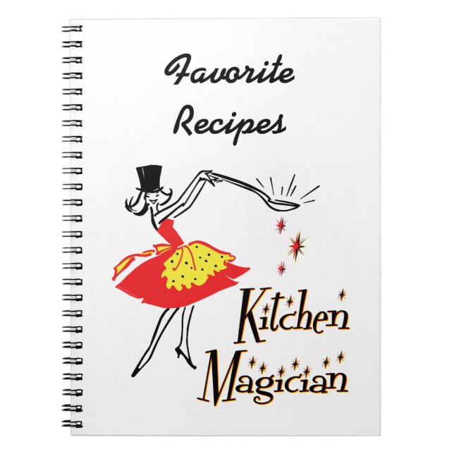 Kitchen Magician Retro Custom Recipe Notebook (Front)