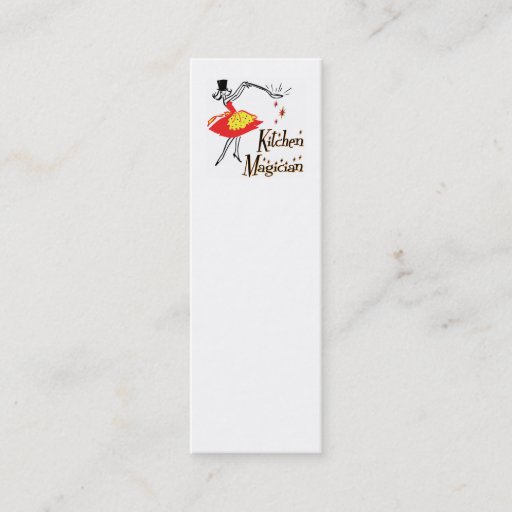 Customizable Kitchen Magician Retro Mini Bookmark Business Card