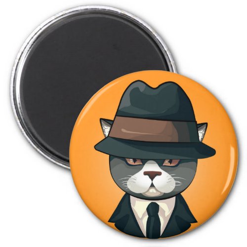 Kitchen Magnet Cartoon Cat Detective