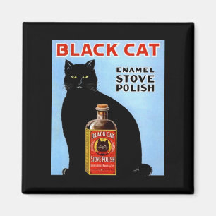 KITCHEN MAGNET ~ VINTAGE BLACK CAT! STOVE POLISH