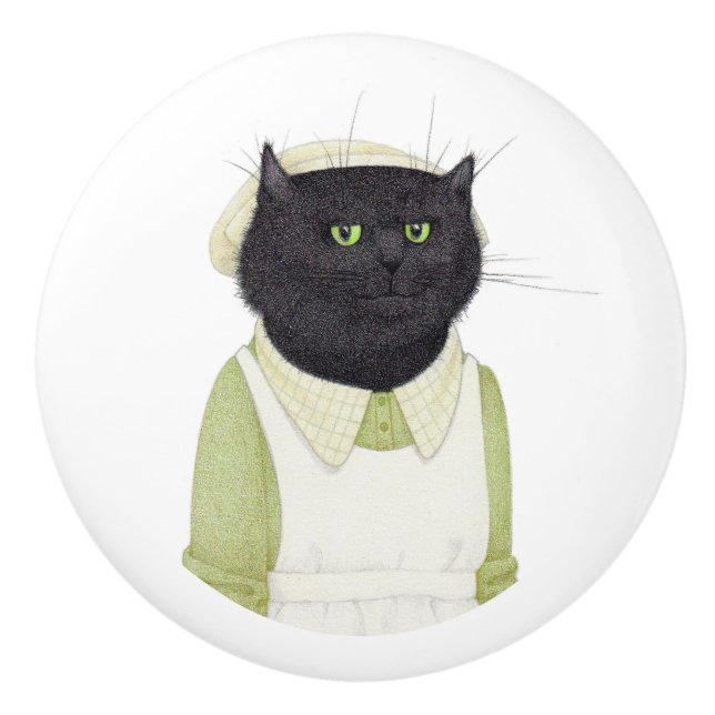 KITCHEN MAID CAT Ceramic Drawer Knob (Front)