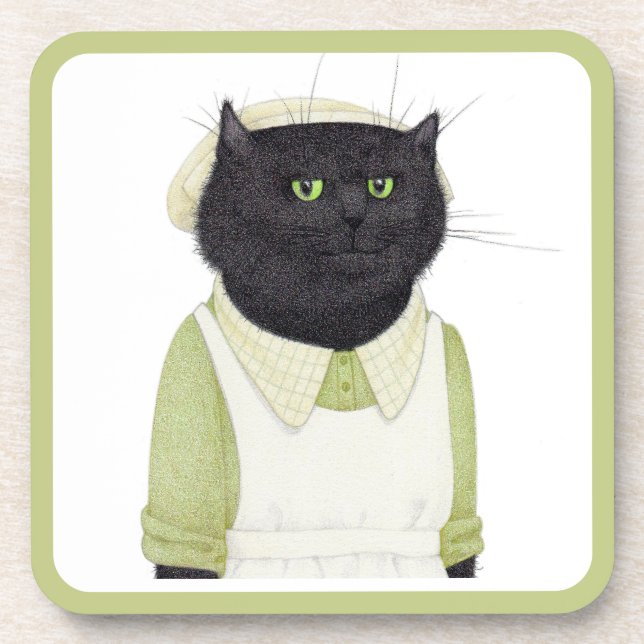 KITCHEN MAID CAT Hard Plastic Coasters  (Front)
