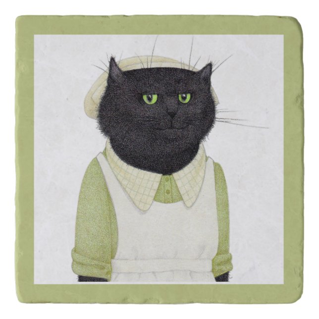 KITCHEN MAID CAT Marble Stone Trivet (Front)