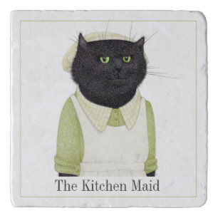 KITCHEN MAID CAT Marble Stone Trivet + Text II