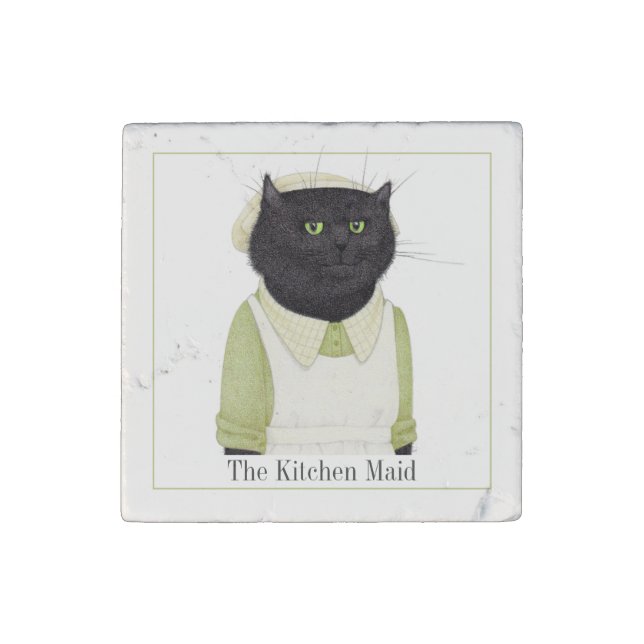 KITCHEN MAID CAT Primed Marble Magnet + Text II (Front)