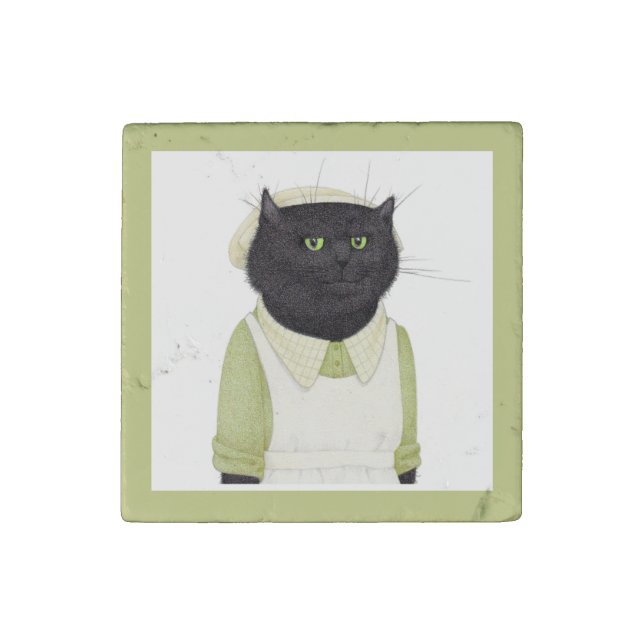KITCHEN MAID CAT Primed Marble Stone Magnet (Front)