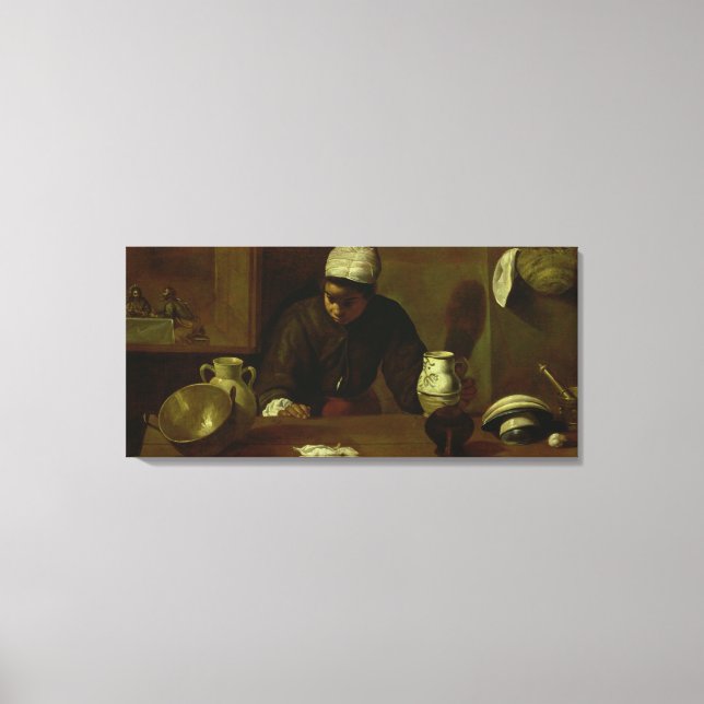 Kitchen Maid with the Supper at Emmaus, c.1618 Canvas Print (Front)