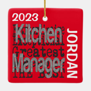 Kitchen Manager Extraordinaire CUSTOM Ceramic Ornament