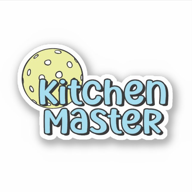 Kitchen Master | Blue and Yellow Pickleball Sticker (Front)