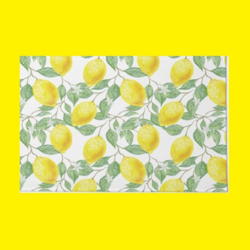 Kitchen Mat Kitchen Floor Mat Lemon Watercolor