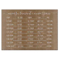 Sunflower Measurement Conversion Glass Cutting Board