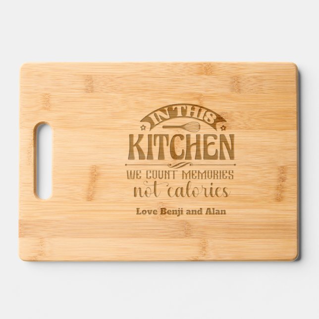 Kitchen Memories Custom Engraved Cutting Board (Front)