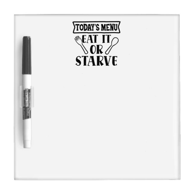 Kitchen Menu Board, Dry Erase, Wipeable Board (Front)