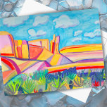Kitchen Mesa Wacky Watercolor Art Postcard<br><div class="desc">Have you been to Kitchen Mesa in New Mexico? It's beautiful! I hope you like my wacky colorful watercolor version.</div>