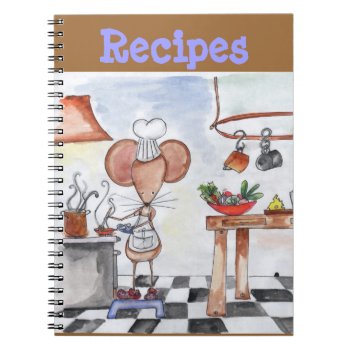 Kitchen Mouse Recipe Notebook by SarahLoCascioDesigns at Zazzle