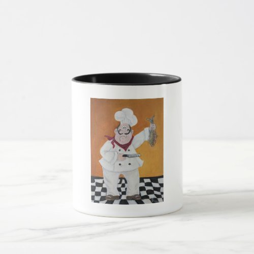 kitchen mug fat little chef design
