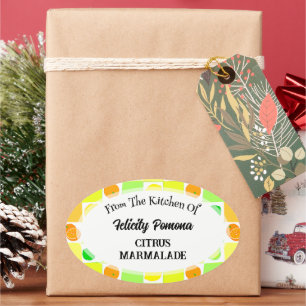 Kitchen of Lemon, Lime and Orange Citrus Fruit Oval Sticker