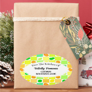 Kitchen of Lemon, Lime and Orange Citrus Fruit Oval Sticker