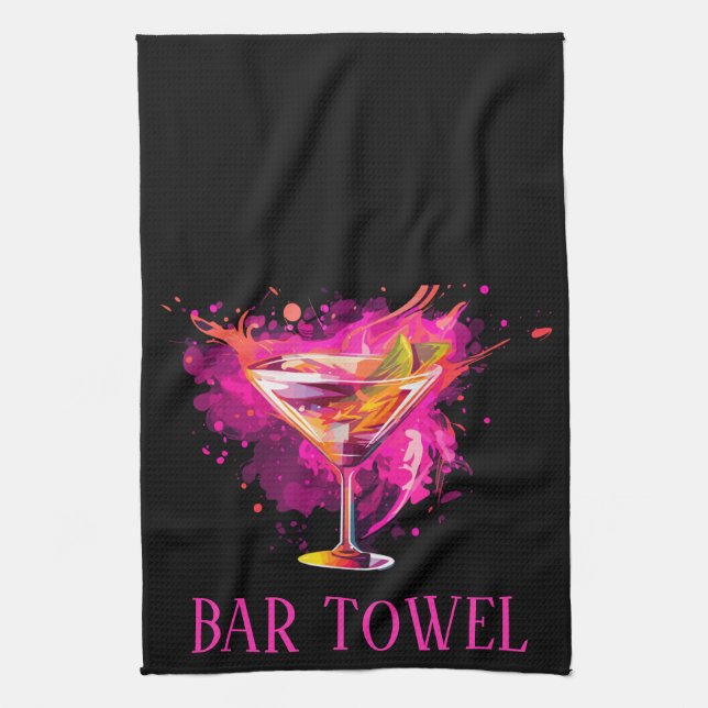 Kitchen or Bar Towel Pink Cocktail (Vertical)