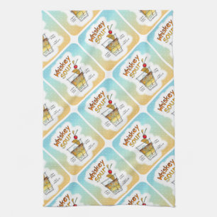 KITCHEN or BAR TOWELS, WHISKEY SOUR RECIPE ART Towel