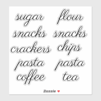 Kitchen Pantry Organization Script Label Sticker