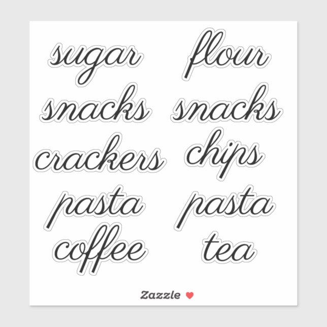 Kitchen Pantry Organization Script Label Sticker (Sheet)