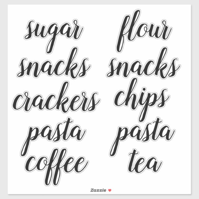 Kitchen Pantry Organization Script Label Sticker (Sheet)