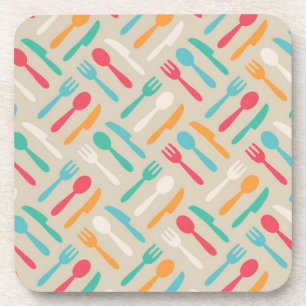 Kitchen pattern 3 beverage coaster