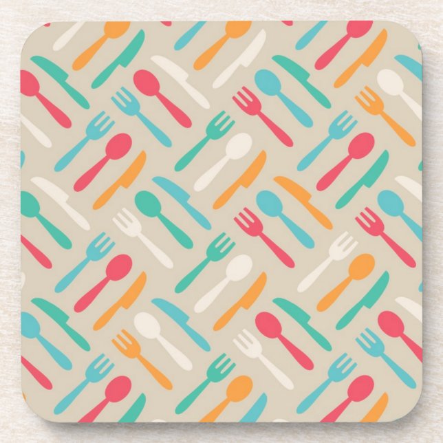 Kitchen pattern 3 beverage coaster (Front)