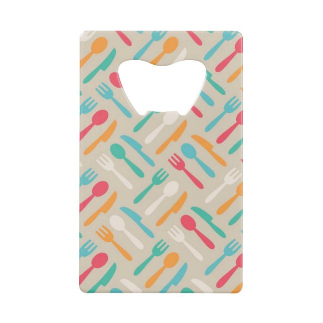 Kitchen pattern 3 credit card bottle opener (Front)