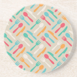 Kitchen pattern 3 drink coaster