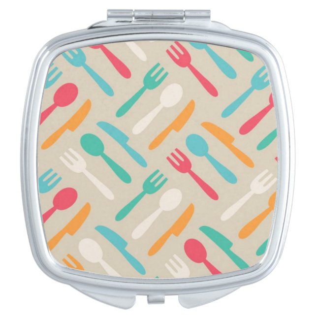 Kitchen pattern 3 makeup mirror (Front)