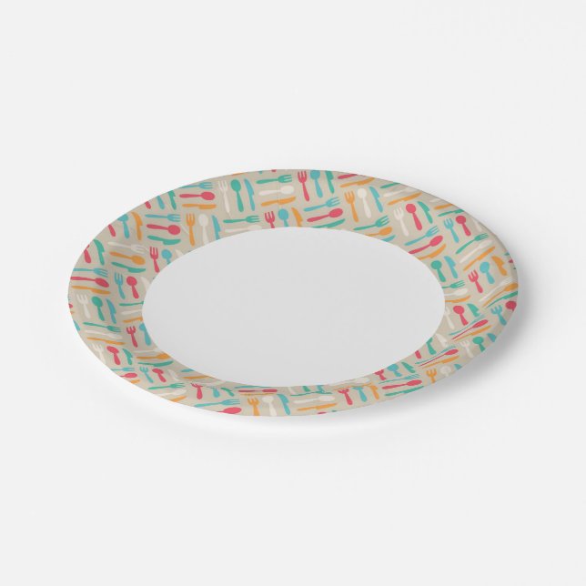 Kitchen pattern 3 paper plates (Angled)