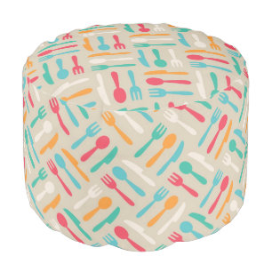 Kitchen pattern 3 pouf