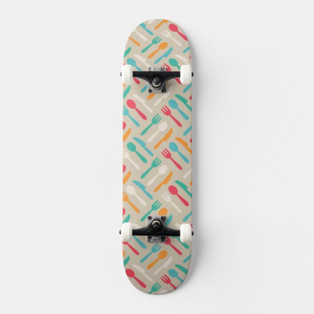 Kitchen pattern 3 skateboard deck (Front)