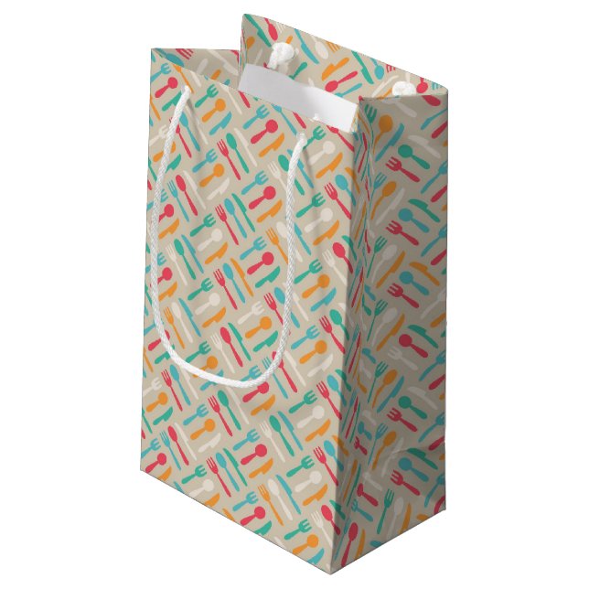 Kitchen pattern 3 small gift bag (Back Angled)
